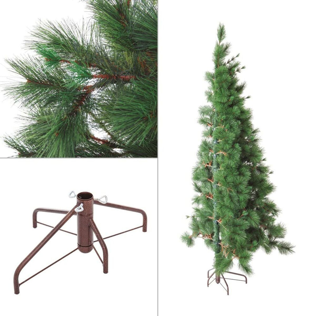 Árbol de Navidad Verde PVC Metal Polietileno 150 cm