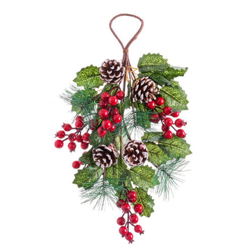 Colgador para Puertas Navidad Rojo Verde Natural Plástico 43 cm