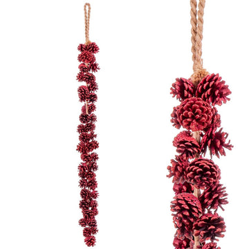 Red Christmas Ornament Pine Cones 110 cm