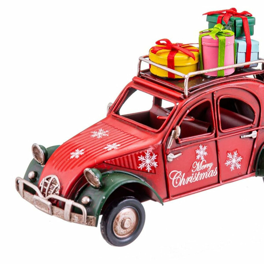 Adorno Navideño Rojo Multicolor Metal Coche 16 x 7 x 9,5 cm