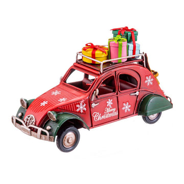 Christmas Ornament Red Multicolor Metal Car 16 x 7 x 9.5 cm