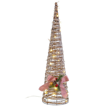 Multicolor Christmas Ornament Rattan Cones 16 x 16 x 60 cm