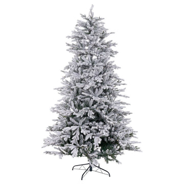 Árbol de Navidad Blanco Verde PVC Metal Polietileno Nevado 210 cm