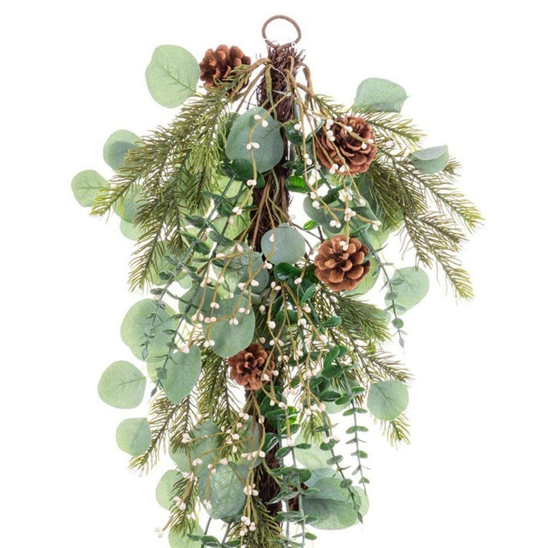 Christmas Door Hanger Natural Green Plastic Rattan 71.12 cm