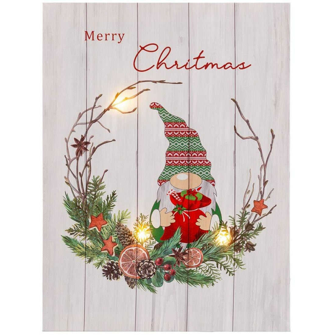 Multicolor Christmas Picture Wood Canvas 30 x 40 x 1.8 cm