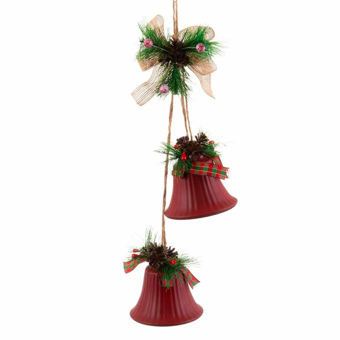 Christmas Ornament Red Multicolor Bells 14 x 9 x 47 cm