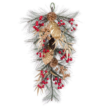 Christmas Door Hanger Multicolor Golden Plastic 60 cm