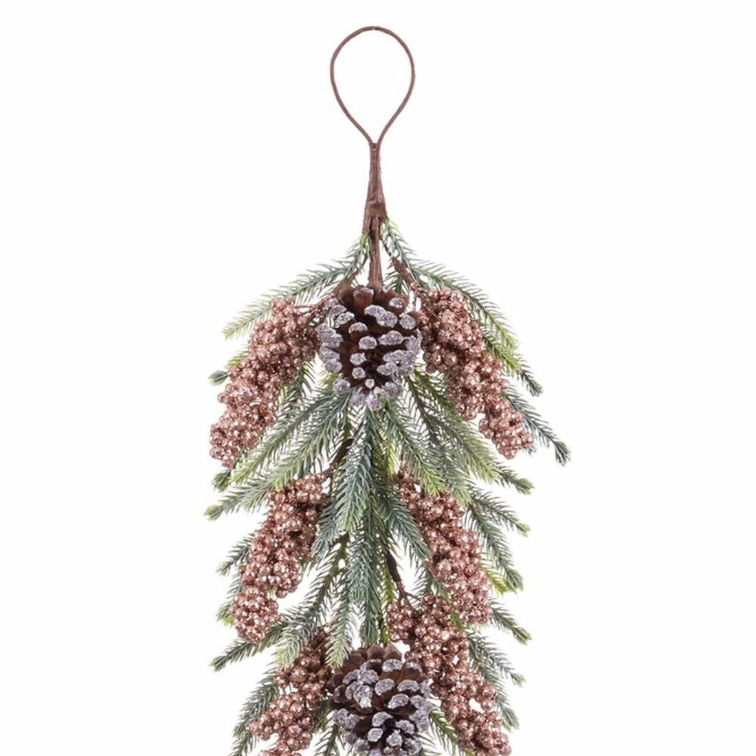 Christmas Door Hanger Multicolor Copper Plastic Pine Cones 63 cm