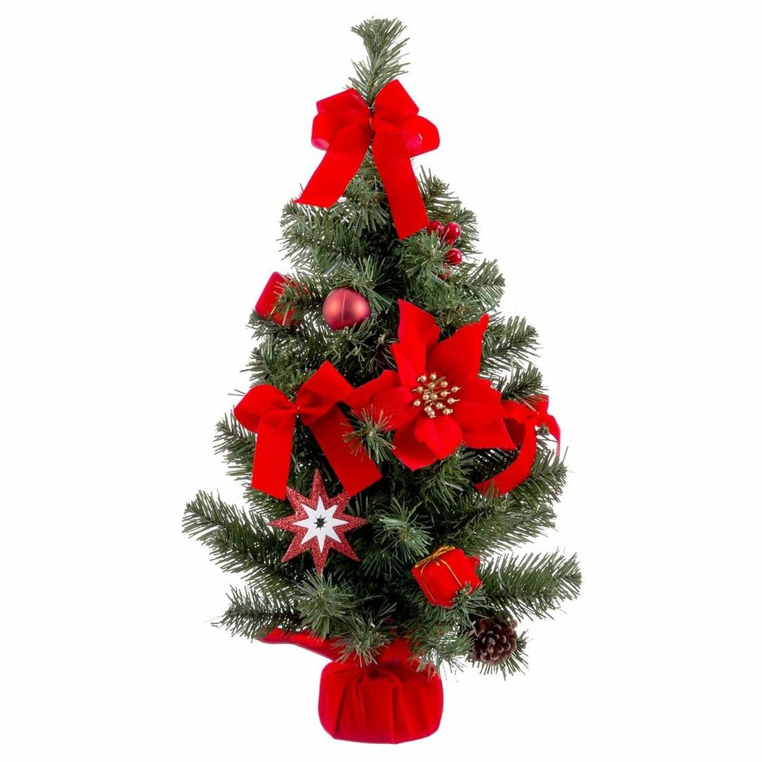 Christmas Ornament Red Green Plastic Woven Christmas Tree 60 cm