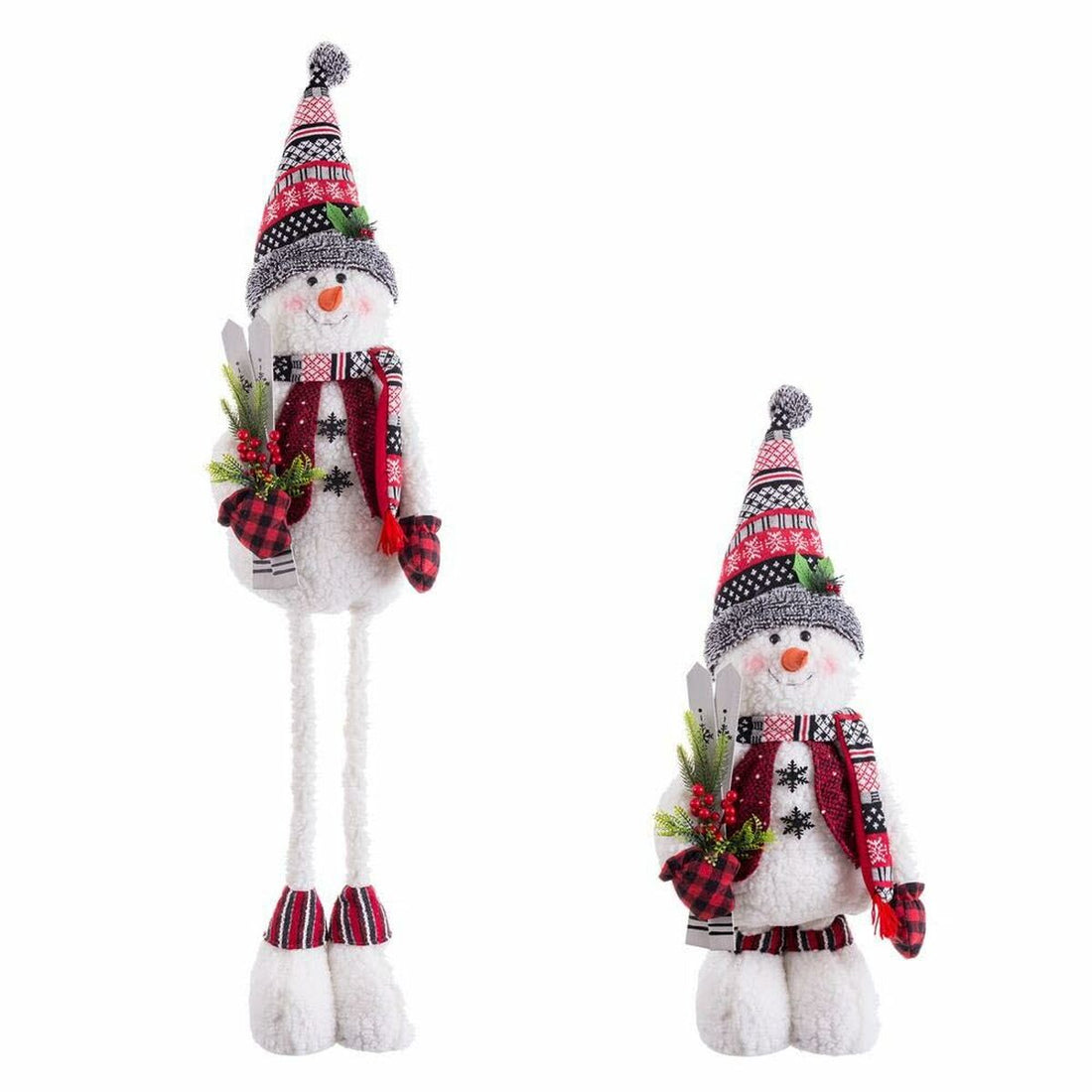 Christmas Ornament Multicolor Metal Woven Snowman 38 x 25 x 142 cm