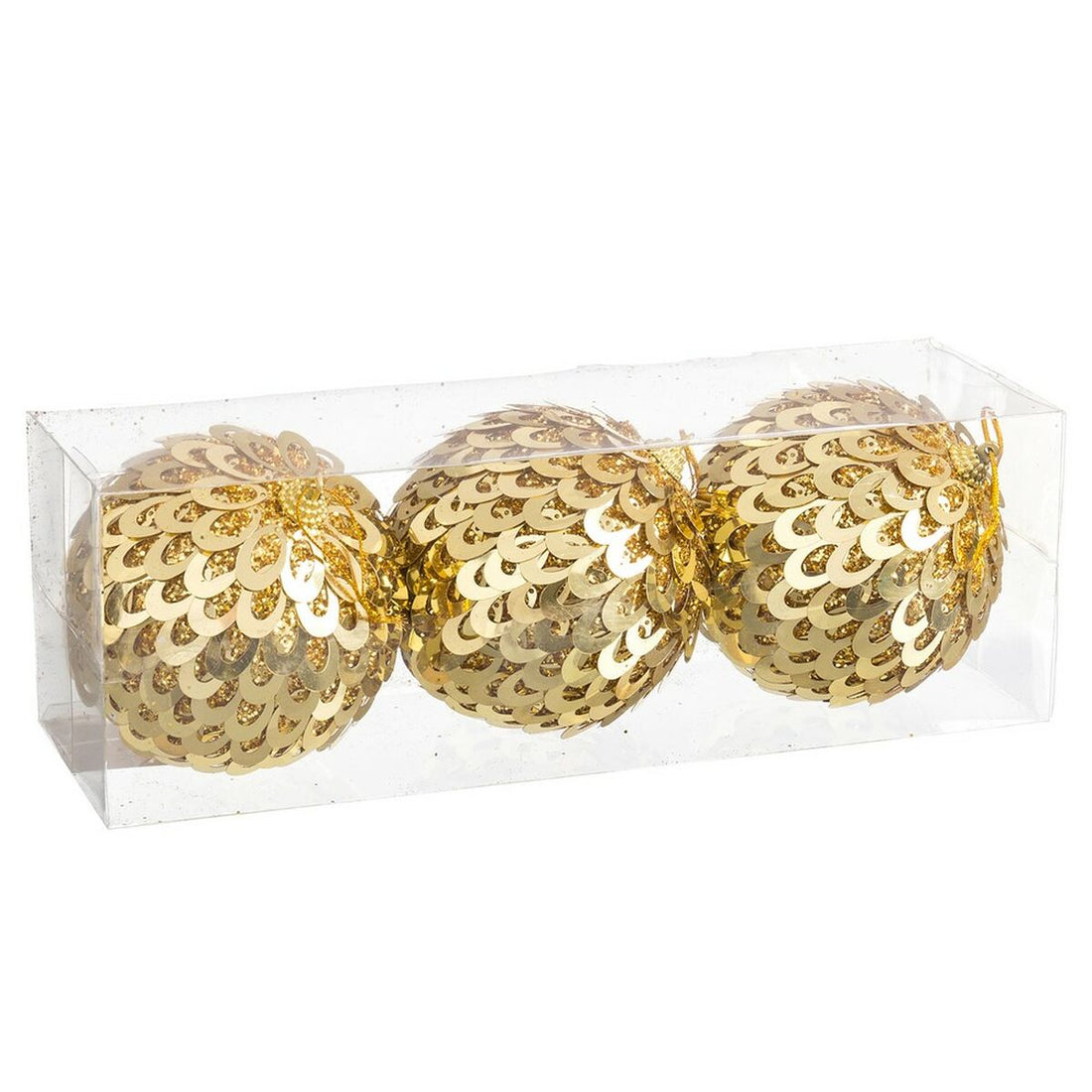 Christmas Balls Golden Plastic Polyfoam 10 x 10 x 10 cm (3 Units)