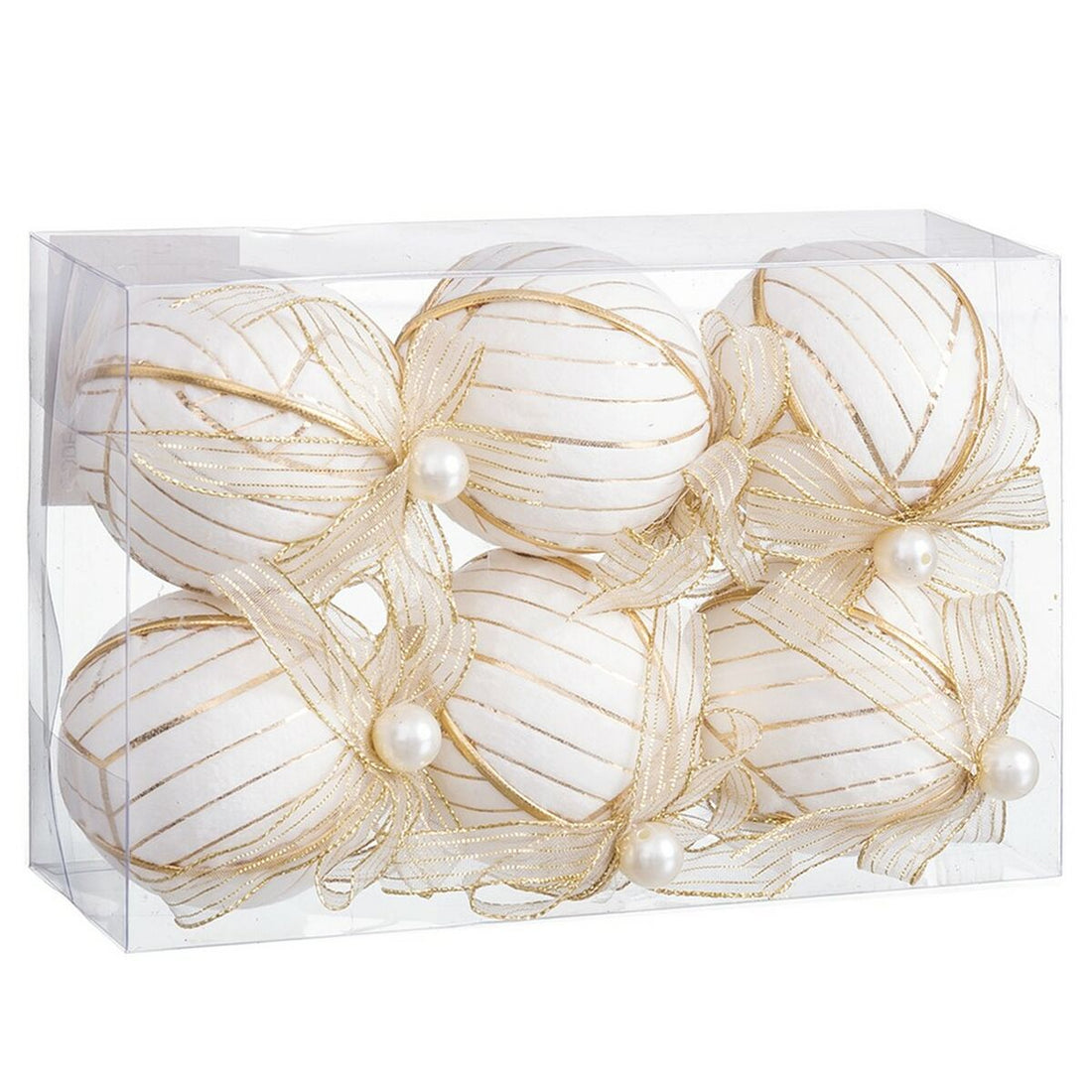 Christmas Balls White Polyfoam Woven 6 x 6 x 6 cm (6 Units)