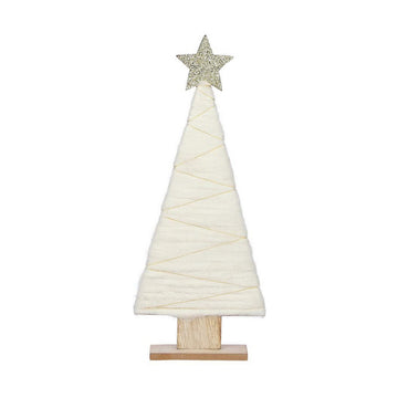 Christmas Tree Black Box White Wood (17 x 5 x 40 cm)