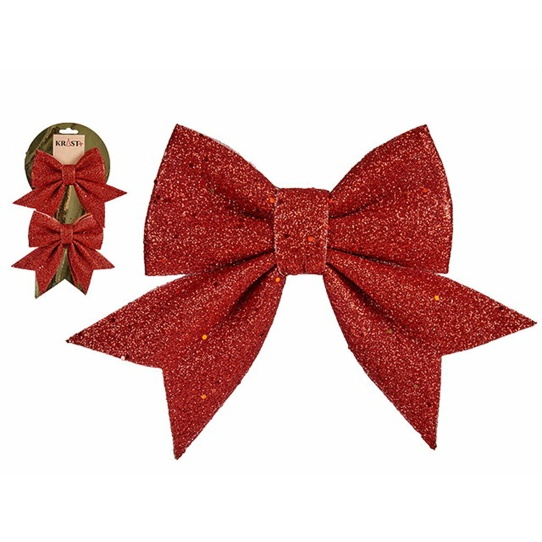 Christmas Ornaments Set Red Plastic Bow 17 x 2.5 x 13 cm (12 Units)