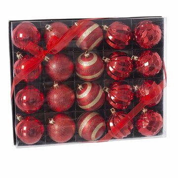 Bolas de Navidad Rojo Plástico 6 x 6 x 6 cm (20 Unidades)